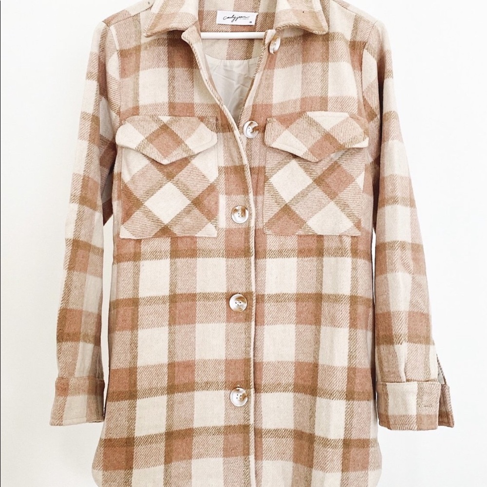 Plaid Button-Up Jacket